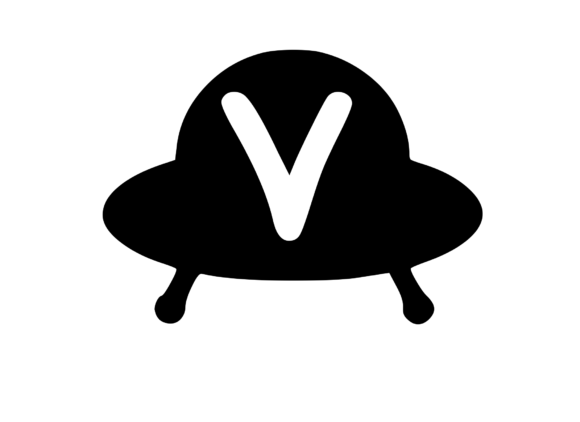 Cute Alien UFO Graphics for Playful Crafts Branding