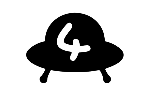 Cute Alien UFO Graphics for Playful Mono Crafts