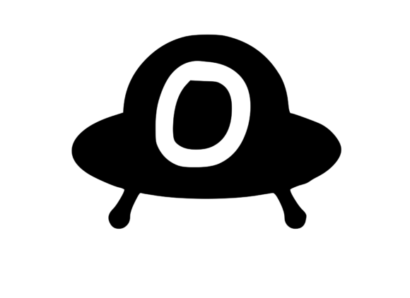 Cute Alien UFO Graphics for Playful Mono Crafts