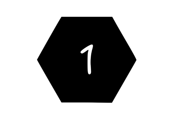 Hexagon Shape with Playful Mono 1 for Graphics and Crafts