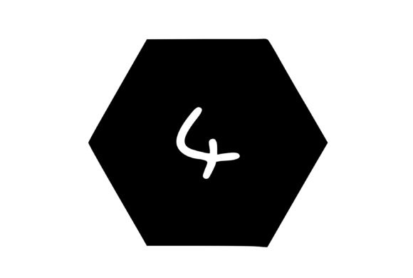 Hexagon Shape with Playful Mono 4 Graphics & Crafts