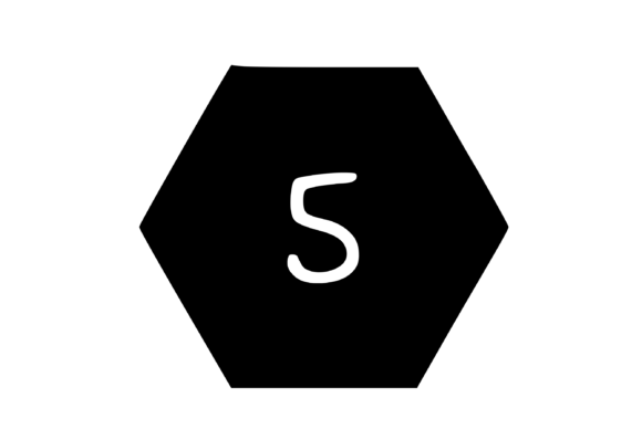 Hexagon Shape with Playful Mono 5 Graphics for Crafts