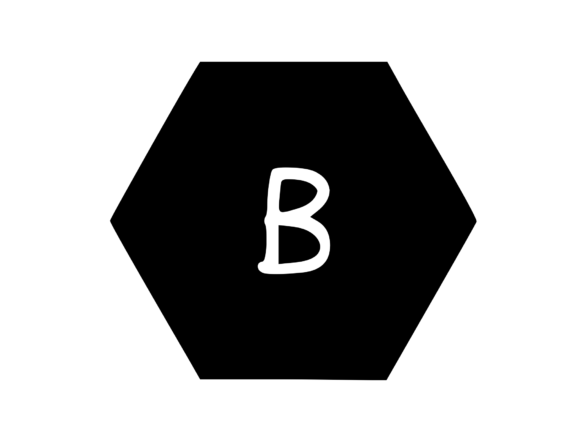 Hexagon Shape with Playful Mono B: Graphics & Crafts