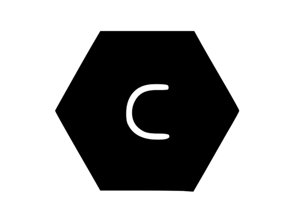 Hexagon Shape with Playful Mono C: Graphics for Crafts