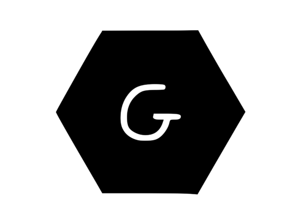 Hexagon Shape with Playful Mono G for Graphics & Crafts