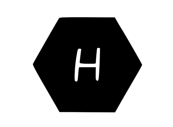 Hexagon Shape with Playful Mono H for Graphics & Crafts