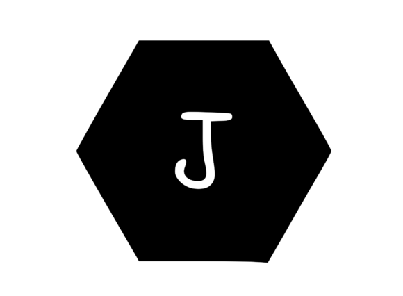 Hexagon Shape with Playful Mono J: Graphics for Crafts