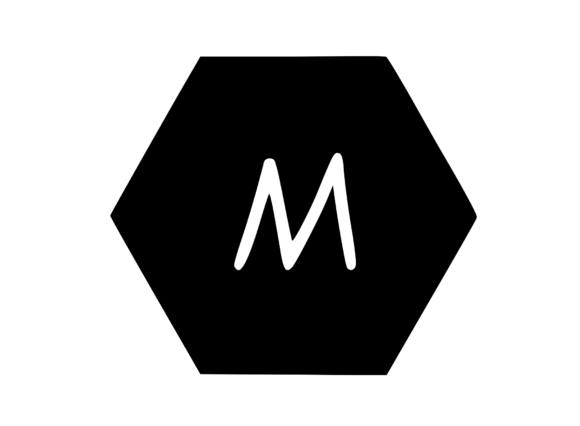 Hexagon Shape with Playful Mono M: Graphics & Crafts