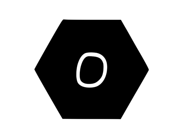 Hexagon Shape with Playful Mono O for Graphics and Crafts