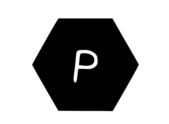Hexagon Shape with Playful Mono P: Graphics for Crafts