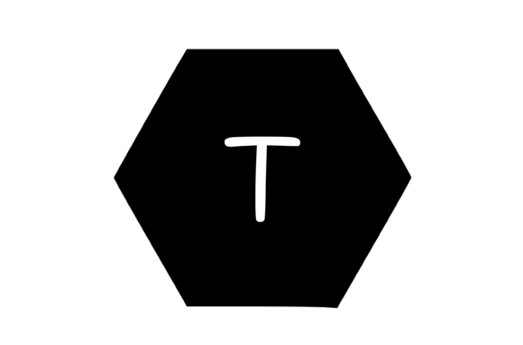 Hexagon Shape with Playful Mono T: Graphics for Crafts