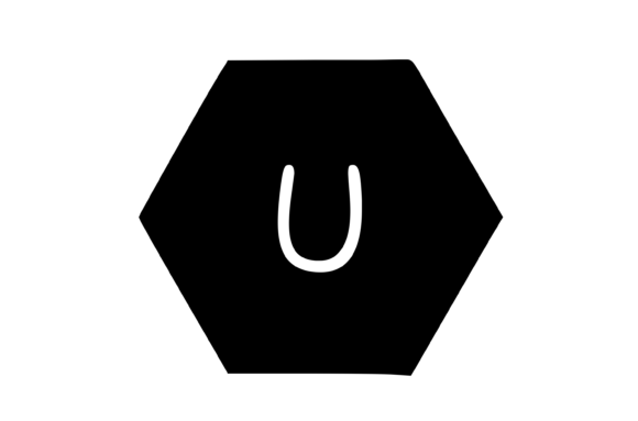 Hexagon Shape with Playful Mono U: Graphics for Crafts