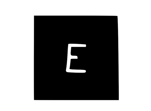 Square Shape with Playful Mono E Graphics for Crafts