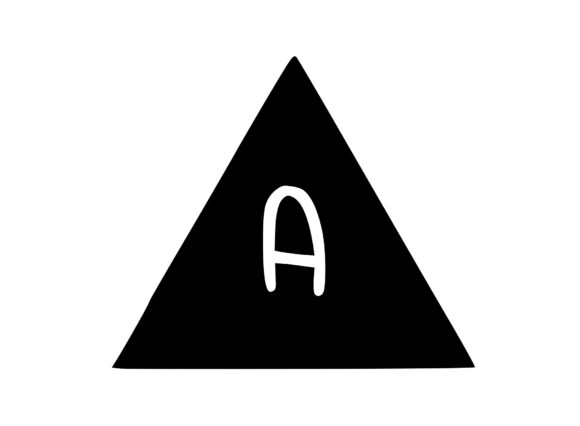 Triangle Shape with Playful Mono a for Graphics and Crafts