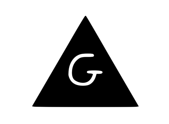 Triangle Shape with Playful Mono G Graphics for Crafts
