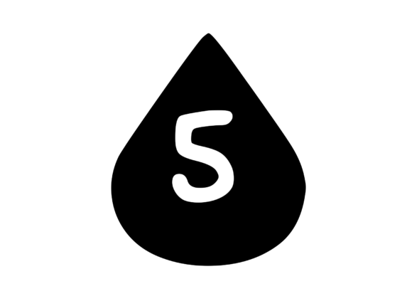 Water Droplet with Playful Mono 5 Graphics for Crafts