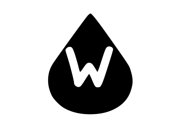 Water Droplet with Playful Mono W Graphics for Crafts