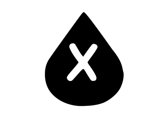 Water Droplet with Playful Mono X Graphics for Crafts