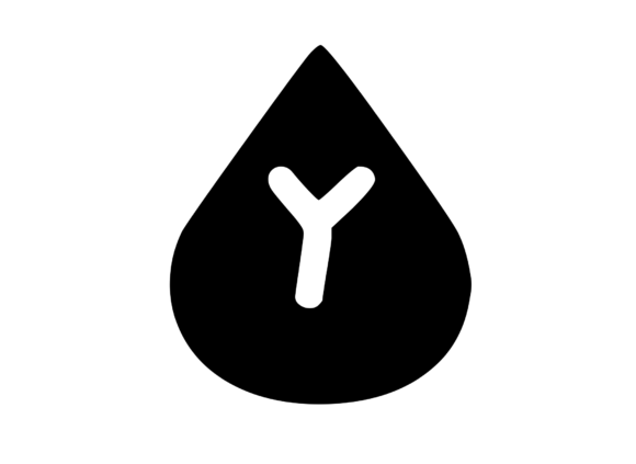 Water Droplet with Playful Mono Y: Graphics for Crafts